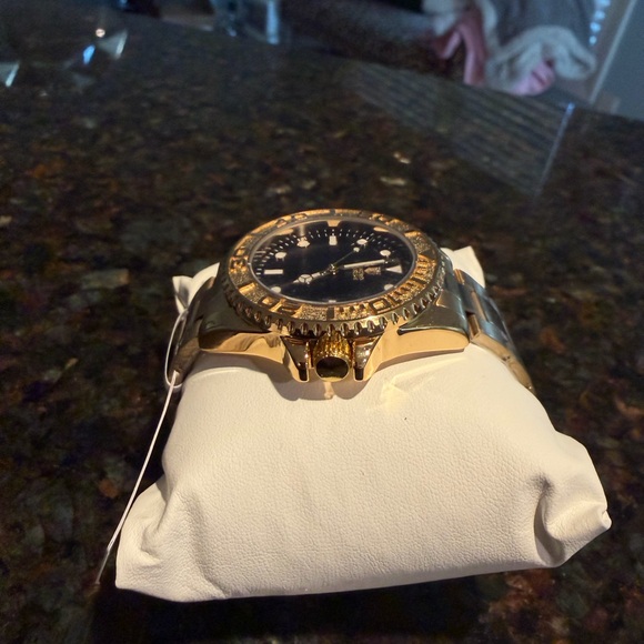 Gold-Tone Men's Dive Style Watch with Black Dial - Picture 2 of 6